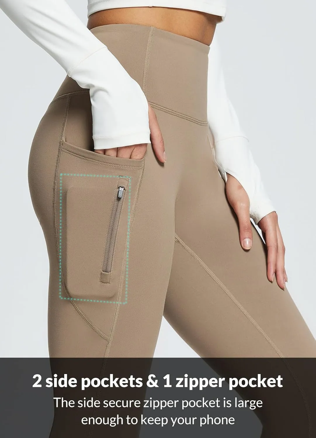 baleaf Women's Fleece Lined Pants Water Resistant Winter Thermal Warm Flare Leggings Bell Bottom Yoga Pants with Pockets