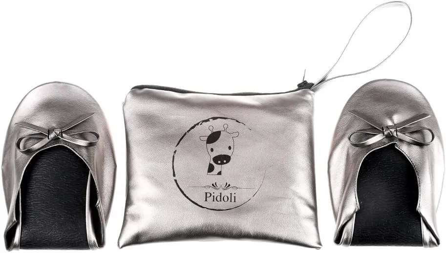 Ballet Flats Shoes -Women's Foldable Portable Travel Roll Up Shoes with Pouch