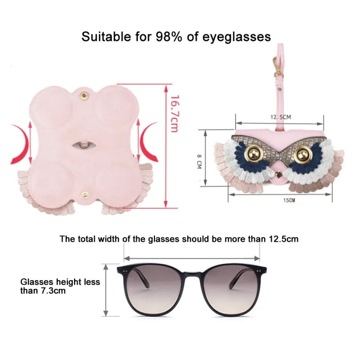 Cute Quirky PU Sunglasses Case Portable Glasses Bag with Hanging Buckle, Color: Pearl Sakura Pink