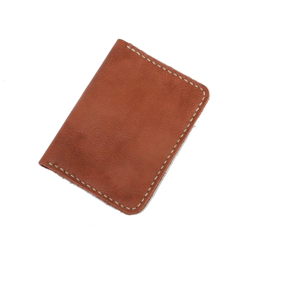 Handmade Retro Men's Minimalist Leather Wallet with 3 Card Slots 2 Cash Slots Large Capacity Folding Card Sleeve