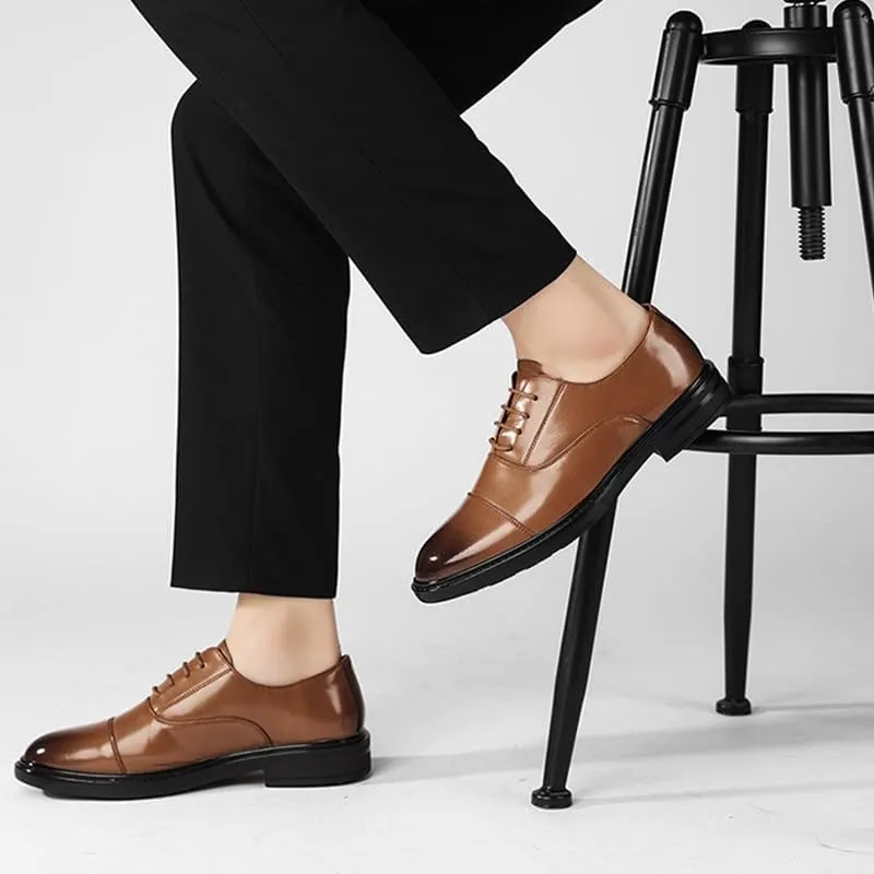 Men's Brogue Dress Shoes, Leather Formal Business Oxford Shoes Oxfords Casual Retro Classic Brogue Wingtip Retro Dress Shoes for Men
