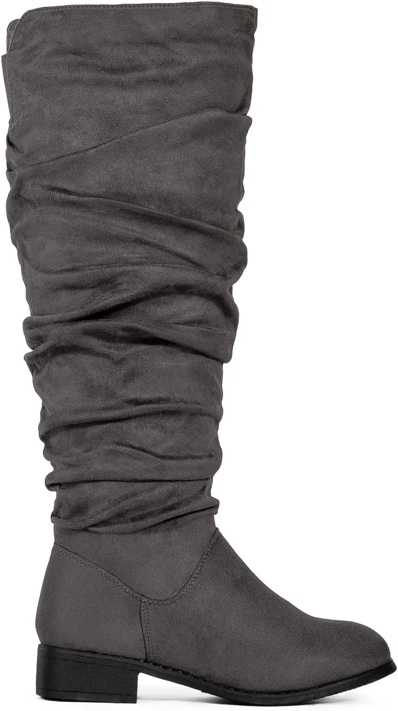 RF ROOM OF FASHION Women's Slouchy Knee High Hidden Pocket Boots (REGULAR CALF)