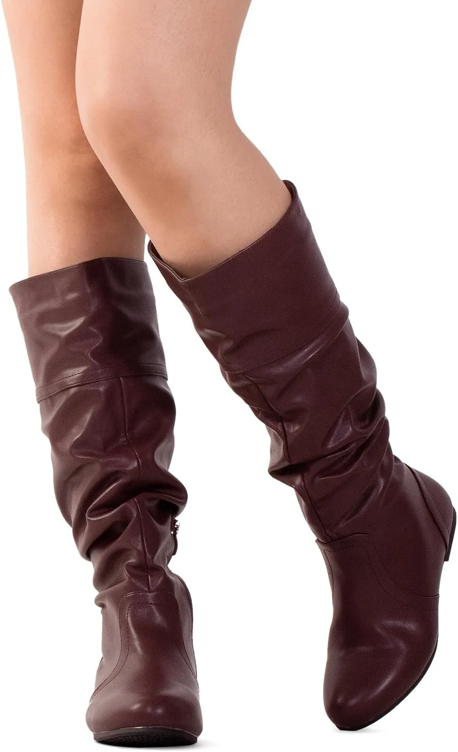 RF ROOM OF FASHION Women's Slouchy Knee High Hidden Pocket Boots (REGULAR CALF)
