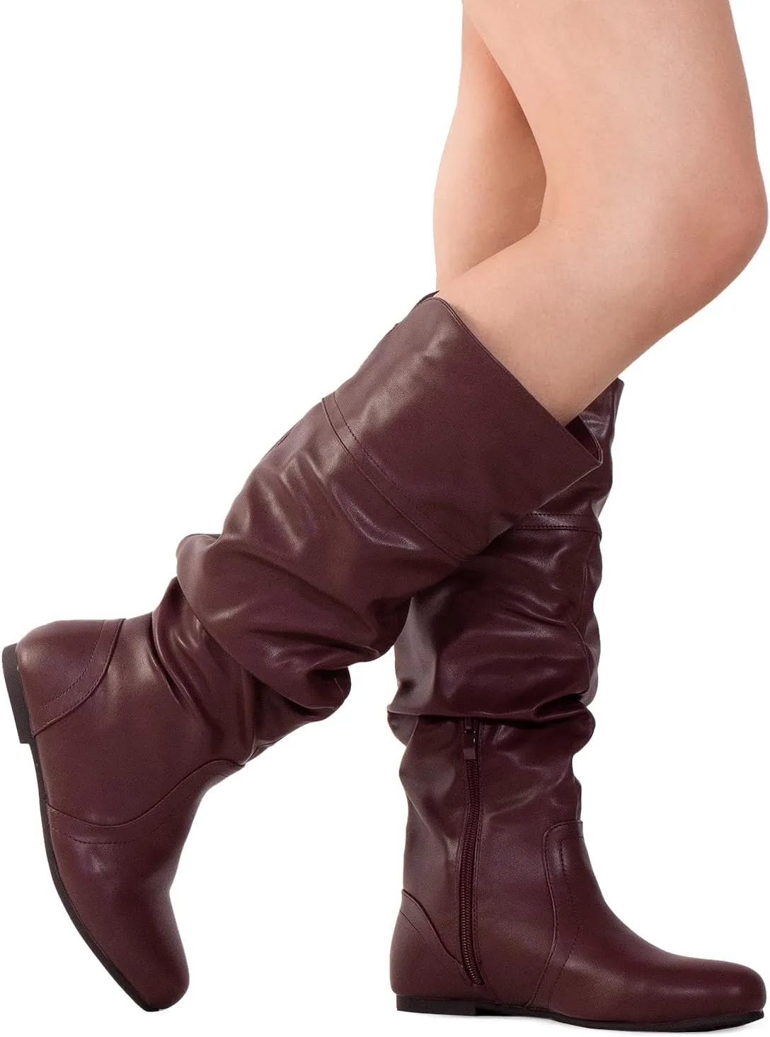RF ROOM OF FASHION Women's Slouchy Knee High Hidden Pocket Boots (REGULAR CALF)