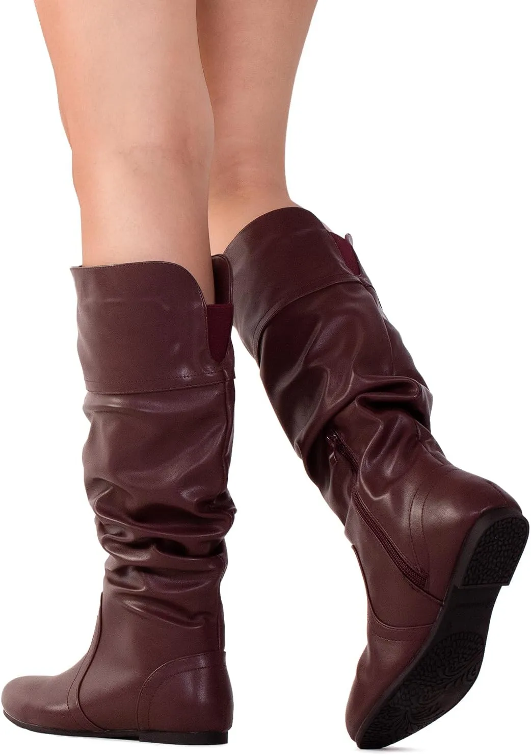 RF ROOM OF FASHION Women's Slouchy Knee High Hidden Pocket Boots (REGULAR CALF)