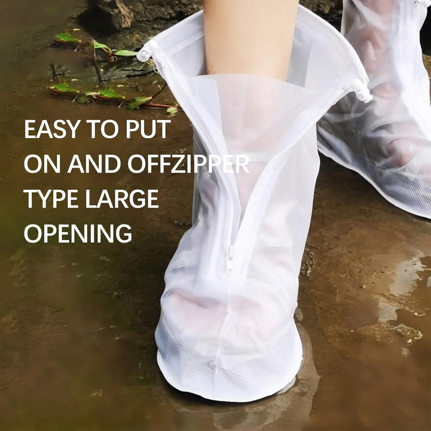 Shoe Covers, Waterproof Shoe Covers for Rain, Reusable Overshoes Non Slip Shoe Covers Outdoor Cycling Protectors apply to Men, Women, Kids(Black, XXX-Large)