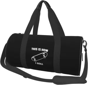 Skateboarding Skateboard Convertible Garment Bag with Shoulder Strap, Carry on Garment Duffel Bag for Men Women - Rolling Foldable for Travel Luggage Bags (Black)