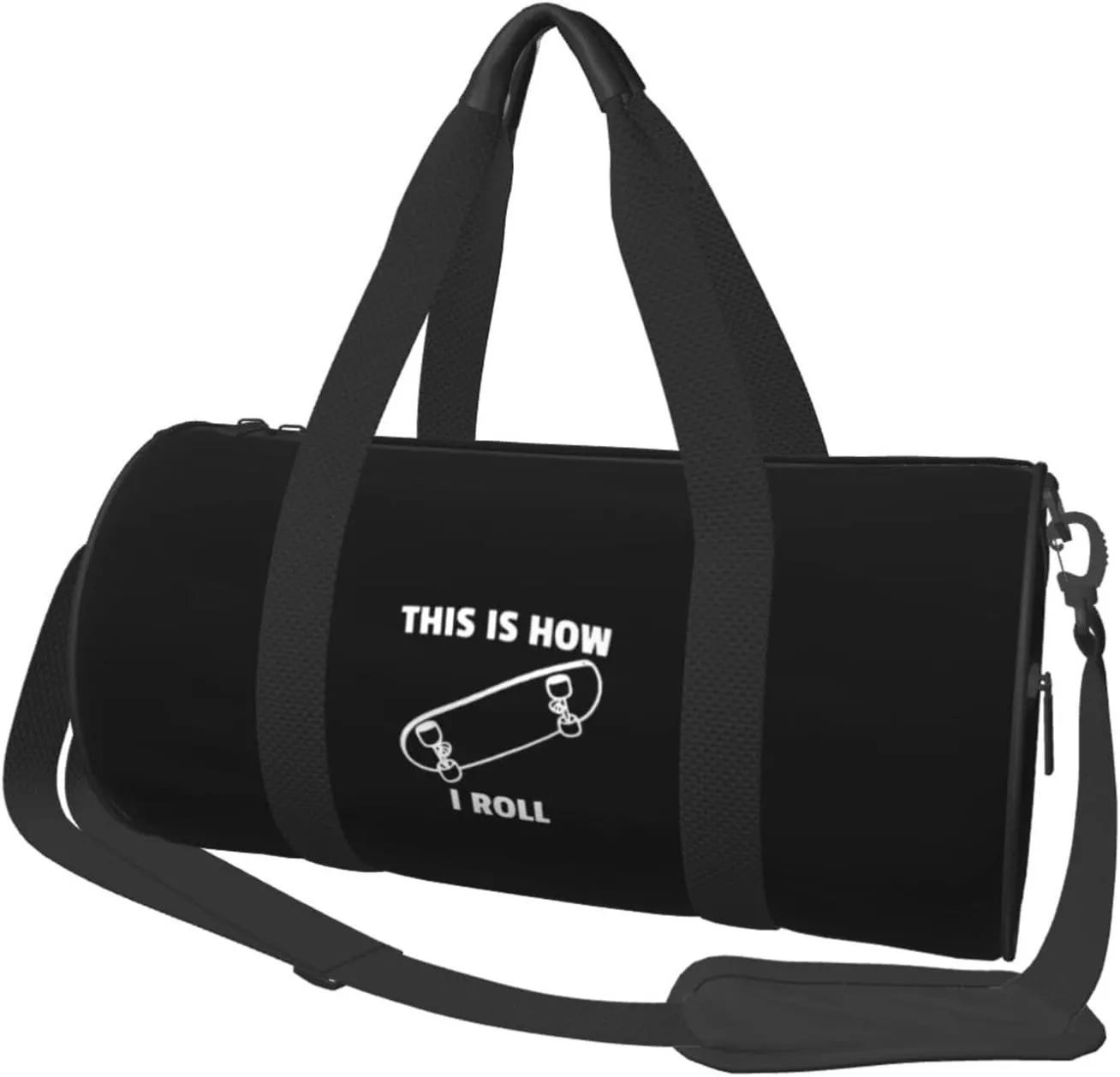Skateboarding Skateboard Convertible Garment Bag with Shoulder Strap, Carry on Garment Duffel Bag for Men Women - Rolling Foldable for Travel Luggage Bags (Black)