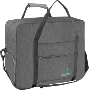 Travel Tote Bag Foldable Travel Duffel Bag For Spirit Airlines Personal Item Bag, Weekender Bags for Men Women with Shoe Compartment, Carry on Overnight Bag (Snow Black, 20L)